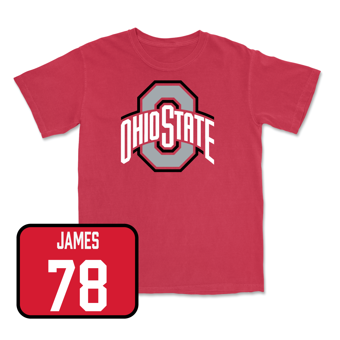 Red Football Team Tee 5 Youth Small / Jakob James | #78