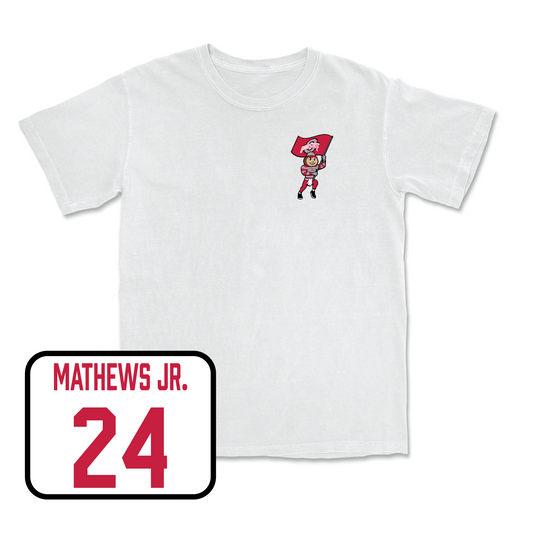White Football Brutus Comfort Colors Tee 6 Youth Small / Jermaine Mathews Jr. | #24