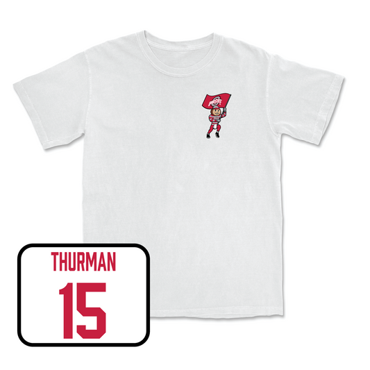 White Football Brutus Comfort Colors Tee 6 Youth Small / Jelani Thurman | #15