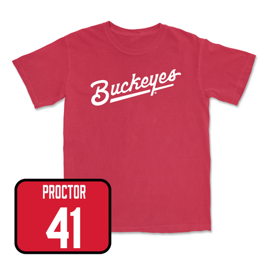 Red Football Script Tee 6 Youth Small / Josh Proctor | #41