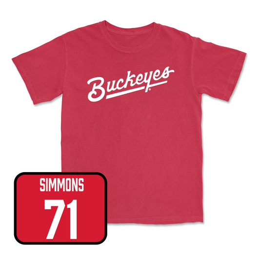 Red Football Script Tee 6 Youth Small / Josh Simmons | #71