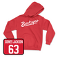 Red Football Script Hoodie 7 Youth Small / Julian Goines Jackson | #63