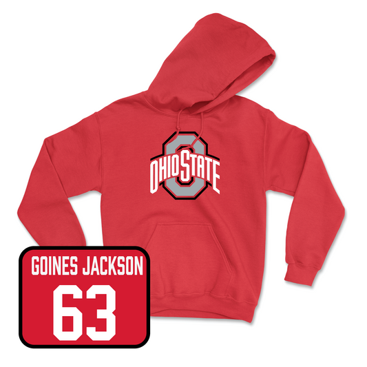 Red Football Team Hoodie 7 Youth Small / Julian Goines Jackson | #63