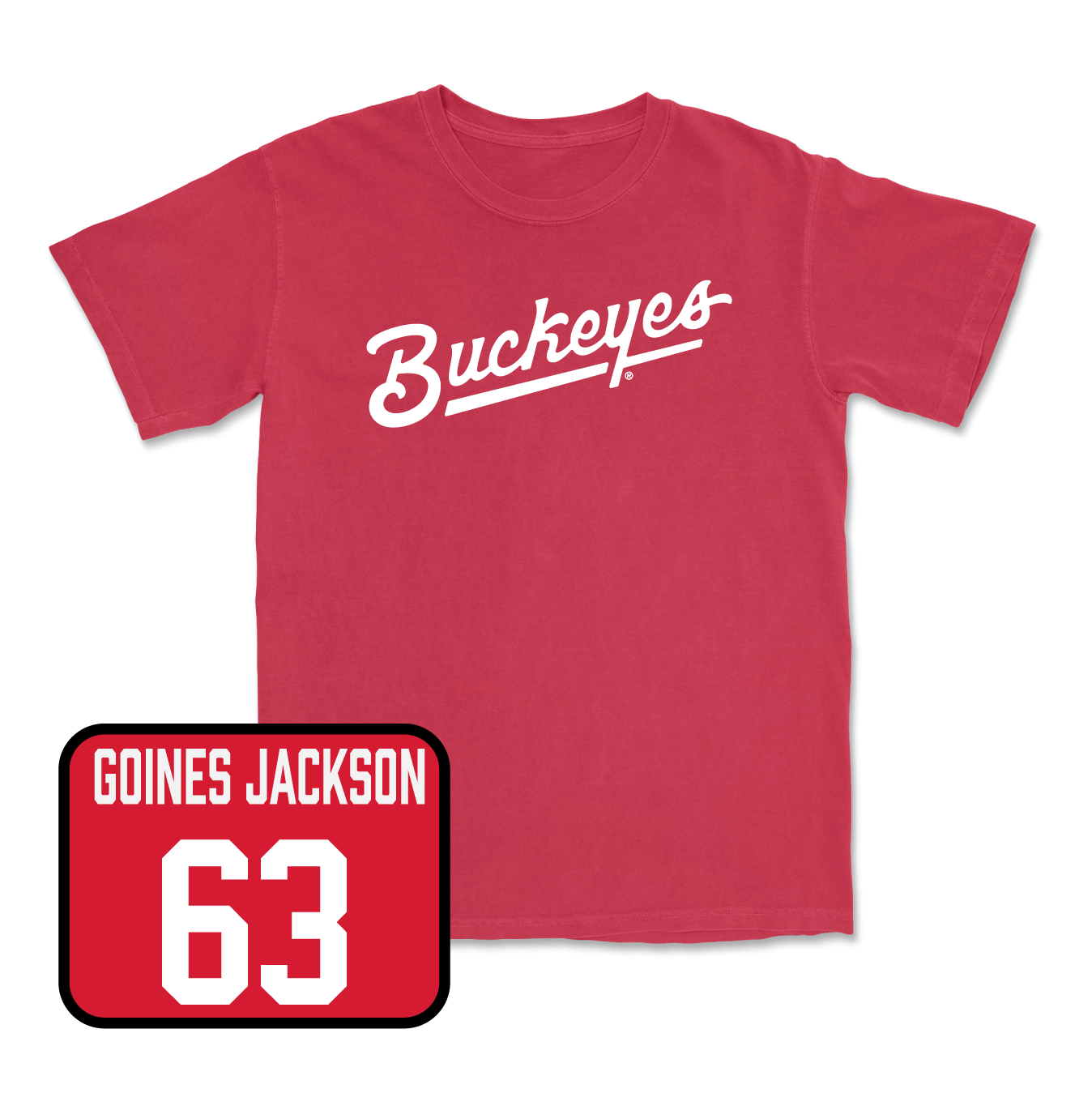 Red Football Script Tee - Joshua Mickens