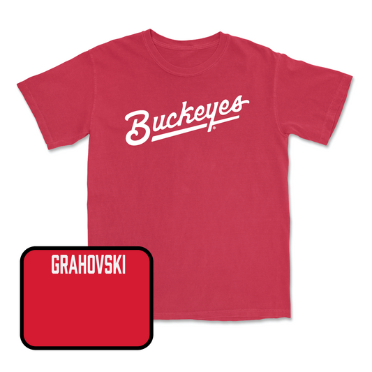 Red Men's Gymnastics Script Tee - Thomas Thackston