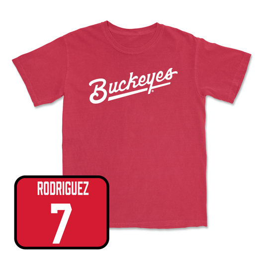 Red Softball Script Tee - Sam Hackenbracht