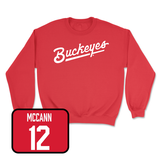 Red Women's Volleyball Script Crew Youth Small / Meghan Mccann | #12
