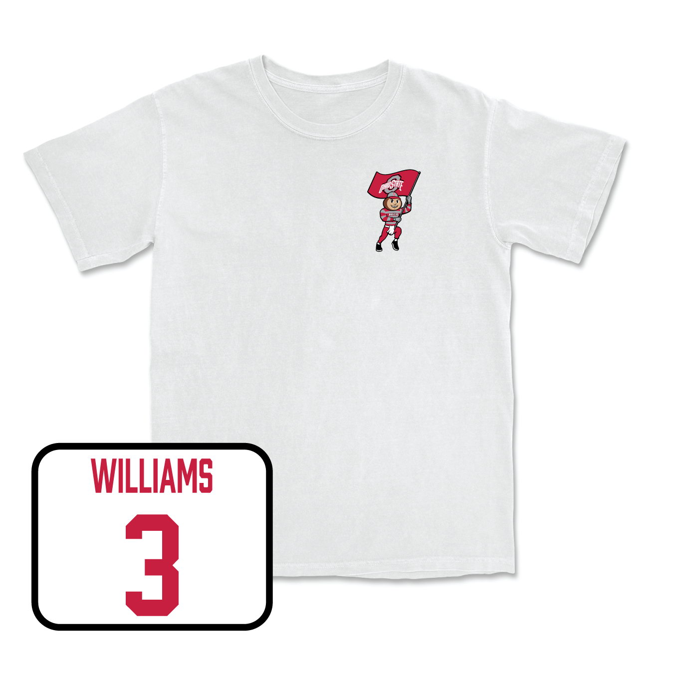 White Football Brutus Comfort Colors Tee 9 Youth Small / Miyan Williams | #3