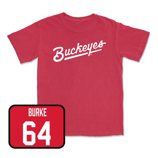 Red Football Script Tee 9 Youth Small / Quinton Burke | #64