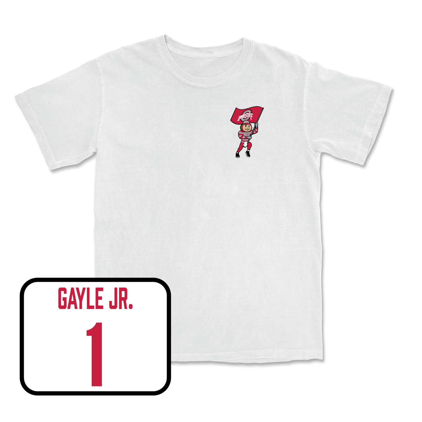 White Men's Basketball Brutus Comfort Colors Tee 2 Youth Small / Roddy Gayle Jr. | #1