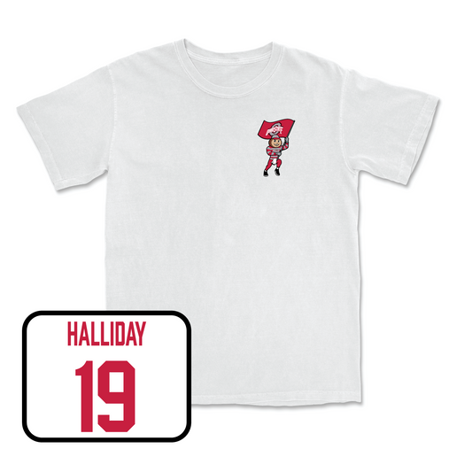White Men's Ice Hockey Brutus Comfort Colors Tee 3 Youth Small / Stephen Halliday | #19