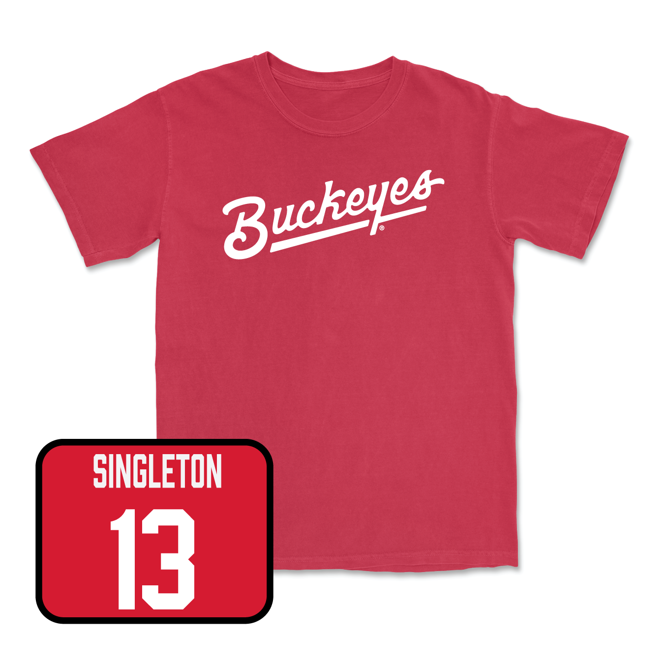 Red Men's Ice Hockey Script Tee - Scooter Brickey