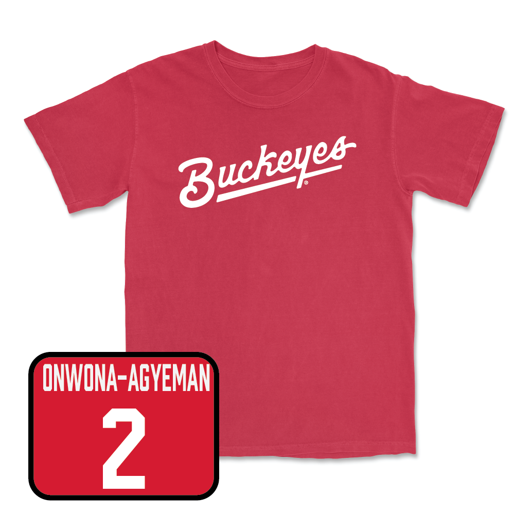 Red Men's Soccer Script Tee - Dyland Onwona-Agyeman