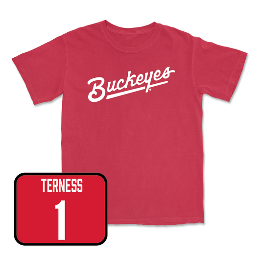 Red Men's Ice Hockey Script Tee - Logan Terness