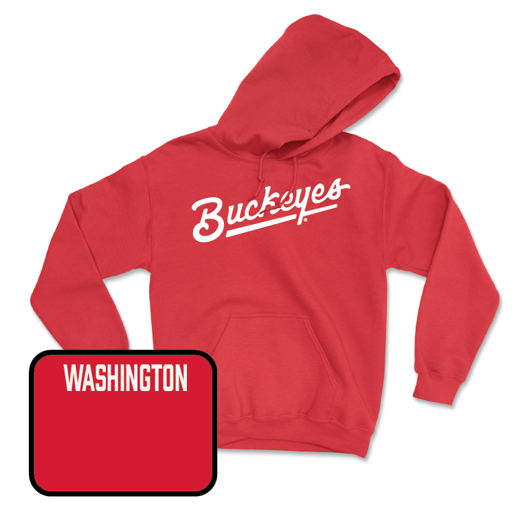 Red Women's Gymnastics Script Hoodie - Sidney Washington