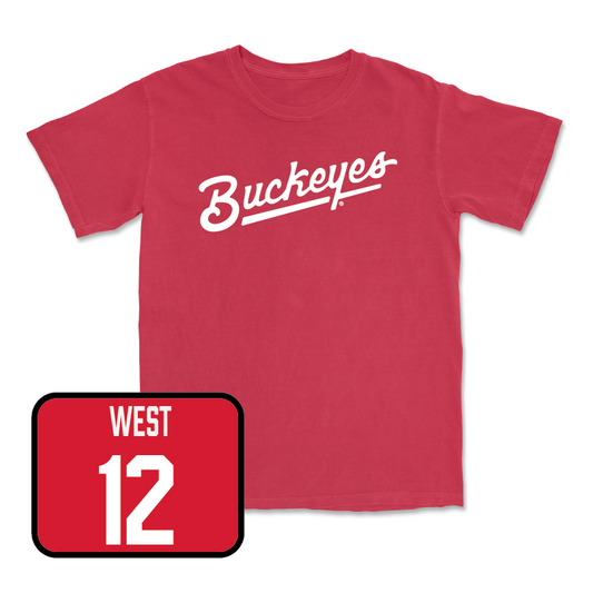 Red Football Script Tee  - Bryce West