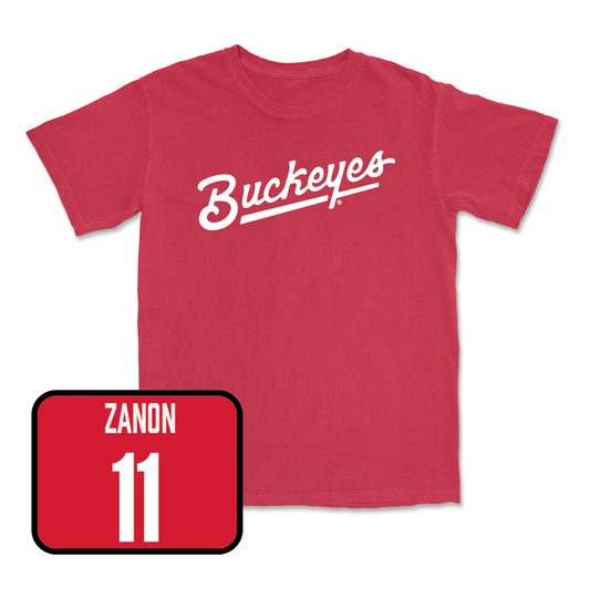 Red Women's Ice Hockey Script Tee - Kiara Zanon