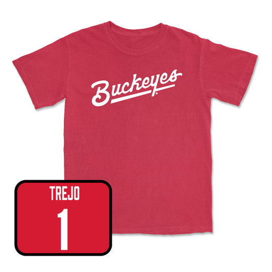 Red Men's Soccer Script Tee  - Maximiliano Trejo