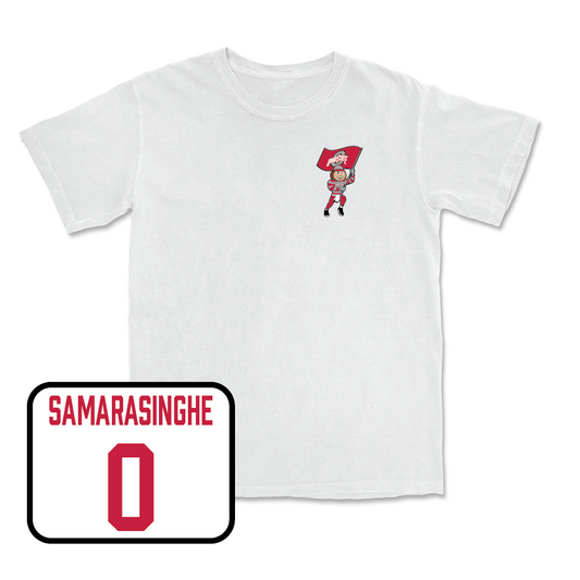 Women's Lacrosse White Brutus Comfort Colors Tee  - Camille Samarasinghe