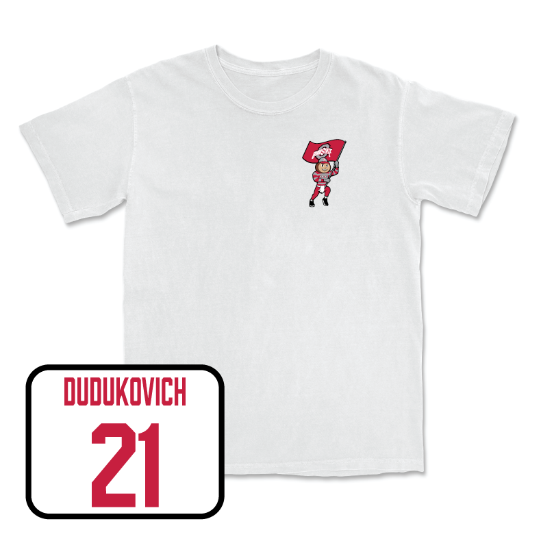 Women's Soccer White Brutus Comfort Colors Tee  - Kailyn Dudukovich