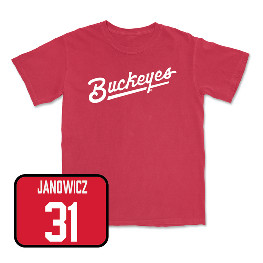 Red Men's Lacrosse Script Tee  - Tommy Janowicz