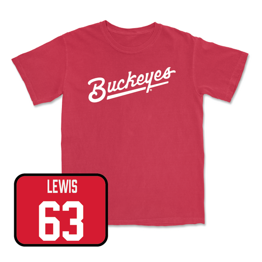 Red Men's Ice Hockey Script Tee  - Nathan Lewis