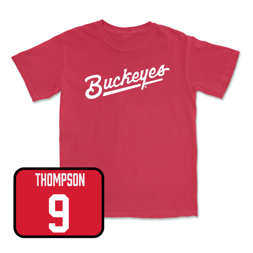 Red Men's Ice Hockey Script Tee  - Riley Thompson