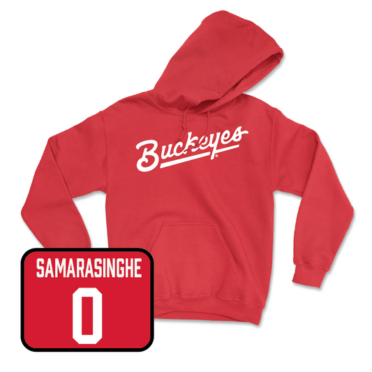 Red Women's Lacrosse Script Hoodie  - Camille Samarasinghe