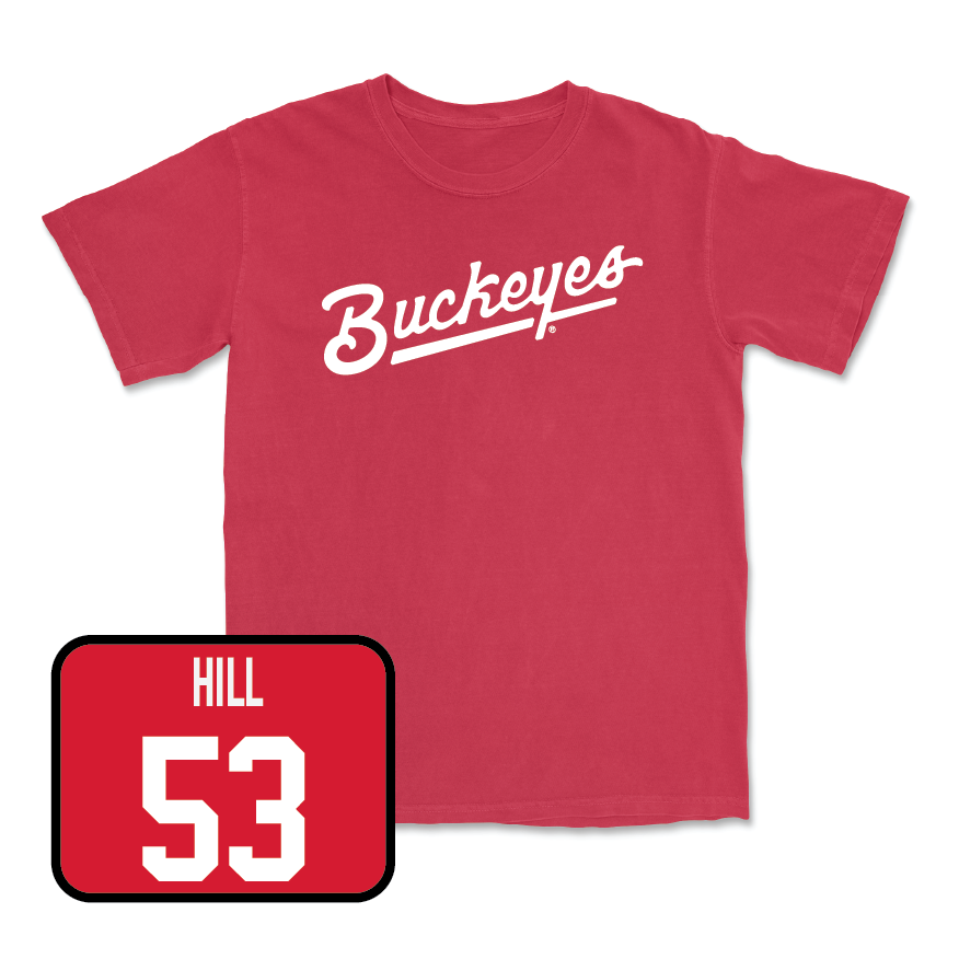 Red Baseball Script Tee  - Spencer Hill