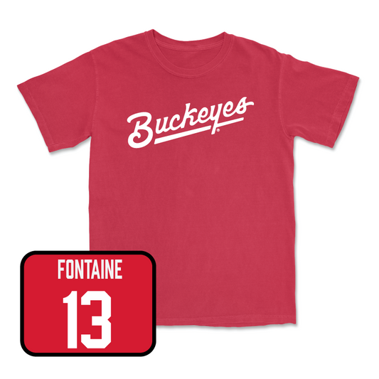 Red Men's Ice Hockey Script Tee  - Gunnarwolfe Fontaine