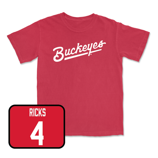 Red Softball Script Tee   - Kailea Ricks