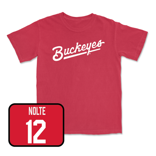 Red Men's Volleyball Script Tee  - Ian Nolte