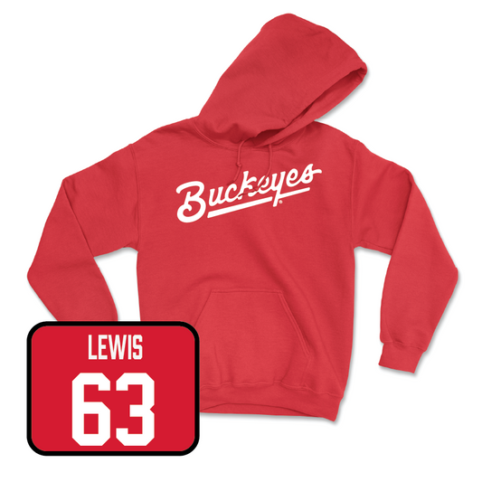 Red Men's Ice Hockey Script Hoodie  - Nathan Lewis