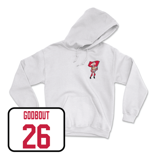 Men's Ice Hockey White Brutus Hoodie  - Dylan Godbout