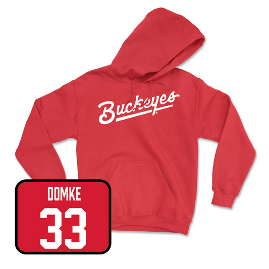 Red Baseball Script Hoodie  - Chris Domke