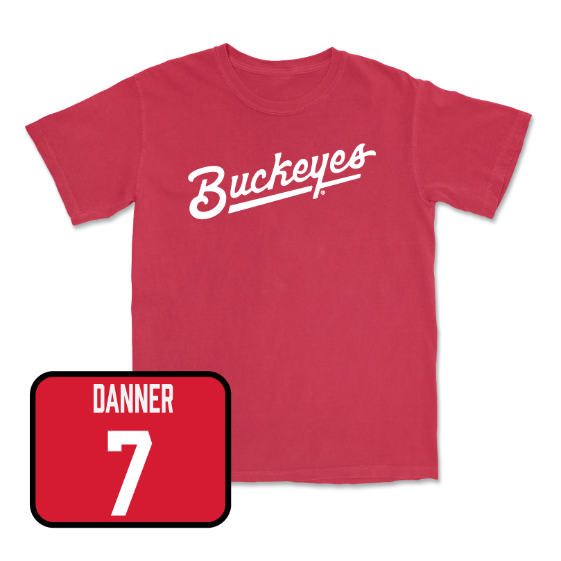 Red Women's Soccer Script Tee  - Lily Danner